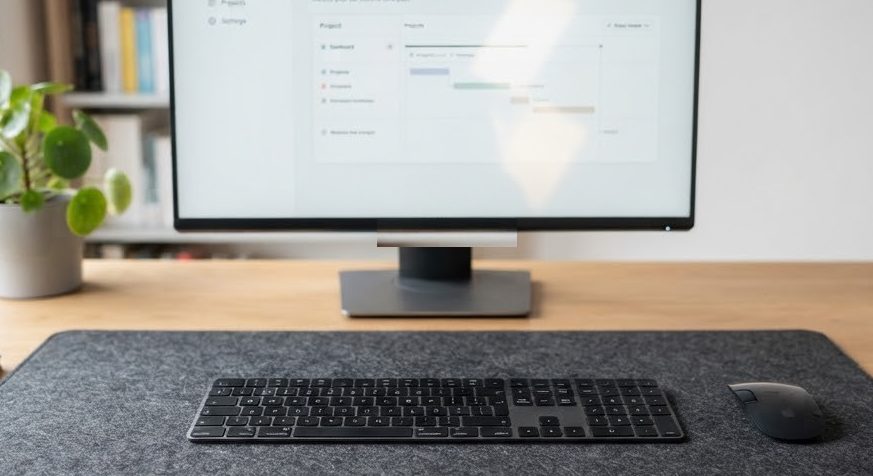 Felt Desk Pad XL — detail view